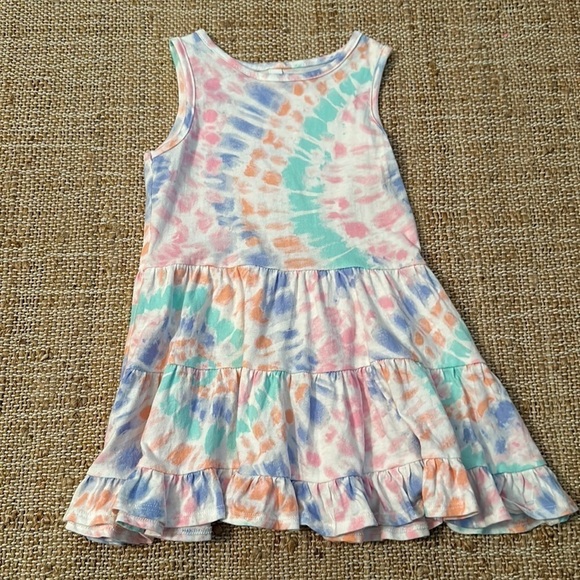 J.Crew Crew Cuts Tie Dye Sleeveless Dress Ruffle Hem 2T - Picture 2 of 6